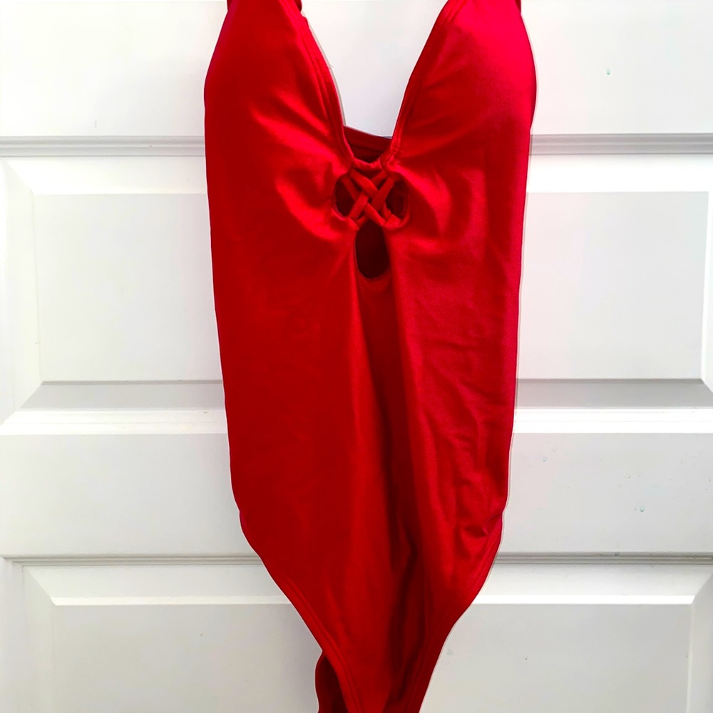 Gently Worn Red One Piece Swimsuit